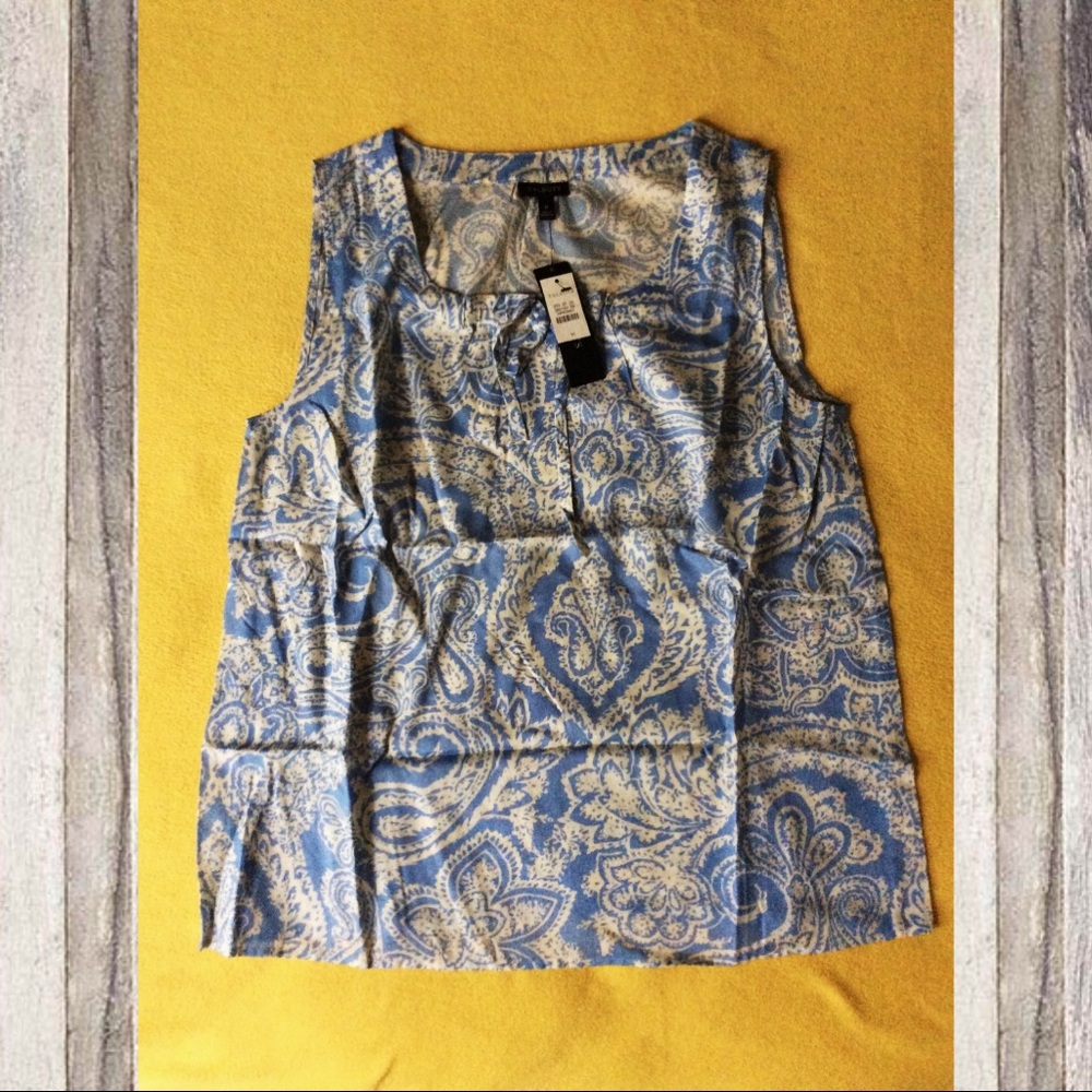 NWT Talbots Blue Paisley Blouse M